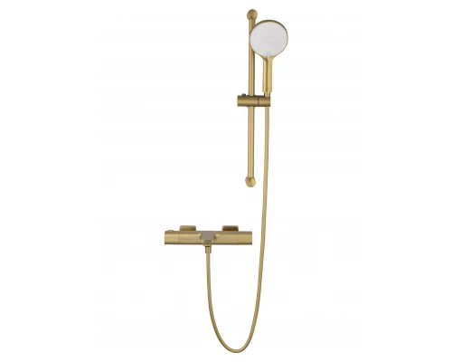 Смеситель для ванны с душевым гарнитуром и термостатом WONZON & WOGHAND SOLID, Брашированное золото (WW-C2011-A-BG)
