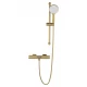 Смеситель для ванны с душевым гарнитуром и термостатом WONZON & WOGHAND SOLID, Брашированное золото (WW-C2011-A-BG)
