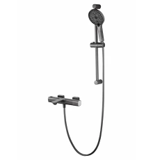 Смеситель для ванны с душевым гарнитуром и термостатом WONZON & WOGHAND SOLID, Темный графит (WW-C2011-A-BGG)