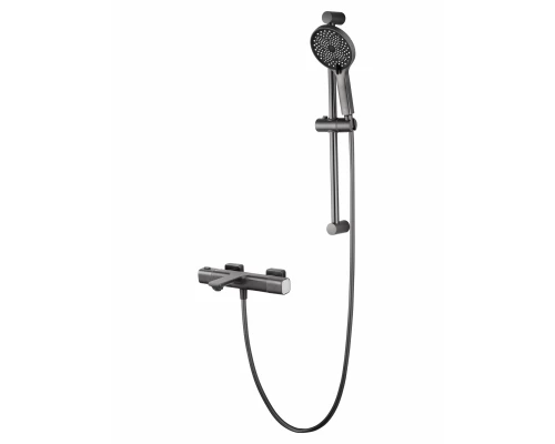 Смеситель для ванны с душевым гарнитуром и термостатом WONZON & WOGHAND SOLID, Темный графит (WW-C2011-A-BGG)