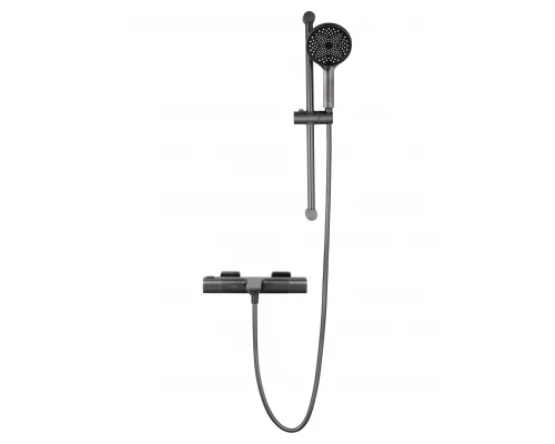 Смеситель для ванны с душевым гарнитуром и термостатом WONZON & WOGHAND SOLID, Темный графит (WW-C2011-A-BGG)