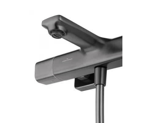 Смеситель для ванны с душевым гарнитуром и термостатом WONZON & WOGHAND SOLID, Темный графит (WW-C2011-A-BGG)