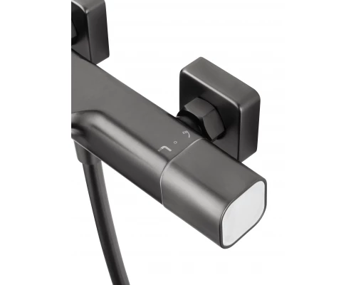 Смеситель для ванны с душевым гарнитуром и термостатом WONZON & WOGHAND SOLID, Темный графит (WW-C2011-A-BGG)