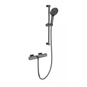 Смеситель для ванны с душевым гарнитуром и термостатом WONZON & WOGHAND Plate, Темный графит (WW-C2017-A-BGG)