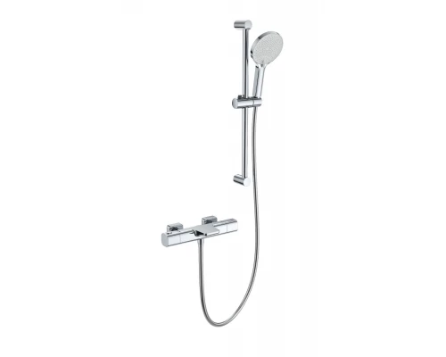 Смеситель для ванны с душевым гарнитуром и термостатом WONZON & WOGHAND Plate, Хром (WW-C2017-A-CR)