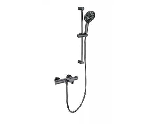 Смеситель для ванны с душевым гарнитуром и термостатом WONZON & WOGHAND, Темный графит (WW-C2018-A-BGG)