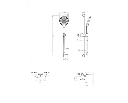 Смеситель для ванны с душевым гарнитуром и термостатом WONZON & WOGHAND, Хром (WW-C2018-A-CR)