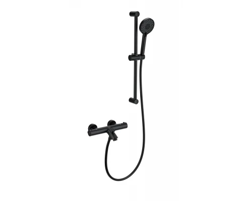 Смеситель для ванны с душевым гарнитуром и термостатом WONZON & WOGHAND, Черный матовый (WW-C2002-A-MB)