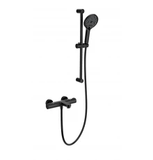 Смеситель для ванны с душевым гарнитуром и термостатом WONZON & WOGHAND, Черный матовый (WW-C2018-A-MB)