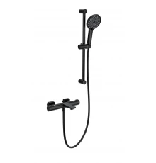 Смеситель для ванны с душевым гарнитуром и термостатом WONZON & WOGHAND, Черный матовый (WW-C2021-A-MB)