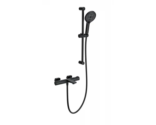 Смеситель для ванны с душевым гарнитуром и термостатом WONZON & WOGHAND, Черный матовый (WW-C2021-A-MB)