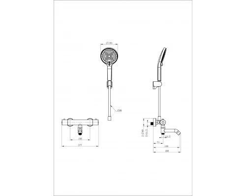 Смеситель для ванны с душем и термостатом WONZON & WOGHAND INN 3, Белый матовый (WW-B2065-A1-MW)