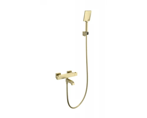 Смеситель для ванны с душем и термостатом WONZON & WOGHAND STAY 3, Брашированное золото (WW-B2026-A1-BG)