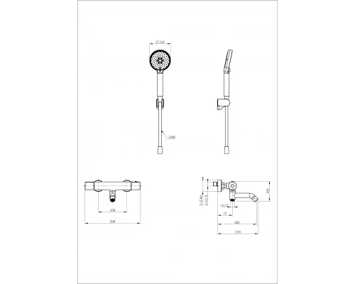Смеситель для ванны с душем и термостатом WONZON & WOGHAND, Хром (WW-B3029-A1-CR)