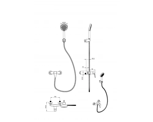 Смеситель для душа WONZON & WOGHAND ALFA, Хром (WW-AE3102-CR)
