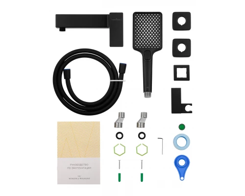 Смеситель для душа WONZON & WOGHAND CUBE 2.0, Черный матовый (WW-88048068-MB)