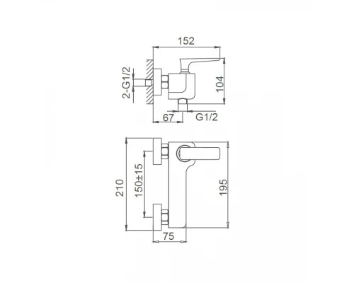Смеситель для душа WONZON & WOGHAND SHARK, Хром (WW-484101-CR)