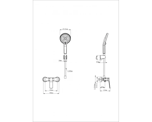 Смеситель для душа WONZON & WOGHAND, Брашированное золото (WW-B2585-BG)