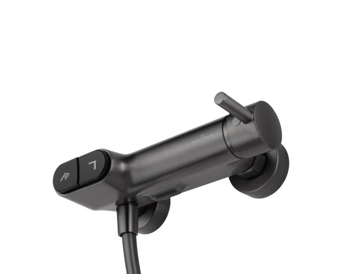 Смеситель для душа с встроенным изливом WONZON & WOGHAND MUSE Corno, Темный графит (WW-A30902-BGG)