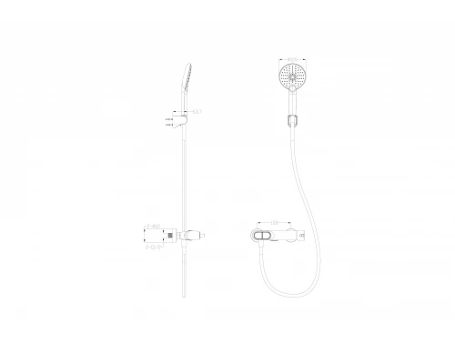 Смеситель для душа с встроенным изливом WONZON & WOGHAND MUSE Corno, Хром (WW-A30902-CR)