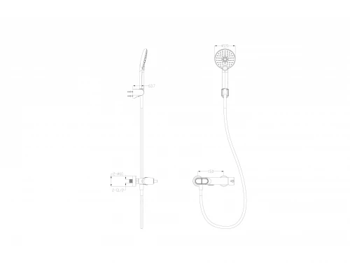 Смеситель для душа с встроенным изливом WONZON & WOGHAND MUSE Corno, Черный матовый (WW-A30902-MB)