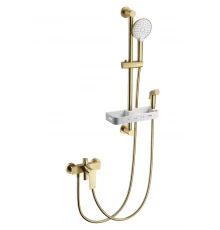 Смеситель для душа с гарнитуром WONZON & WOGHAND, Брашированное золото (WW-A31003-BG)