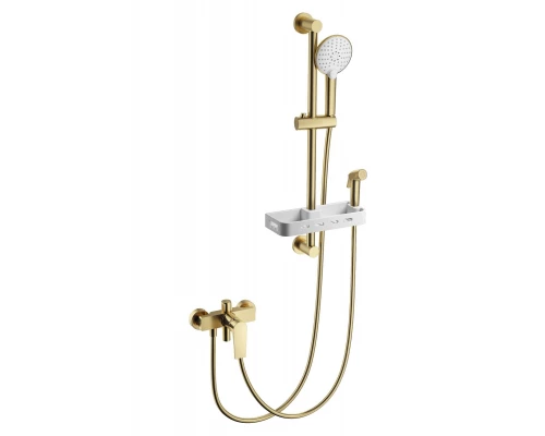 Смеситель для душа с гарнитуром WONZON & WOGHAND, Брашированное золото (WW-A31003-BG)