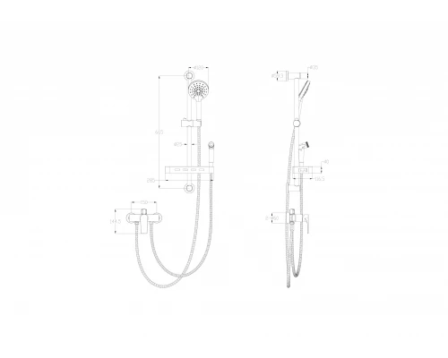 Смеситель для душа с гарнитуром WONZON & WOGHAND, Хром (WW-A31003-CR)