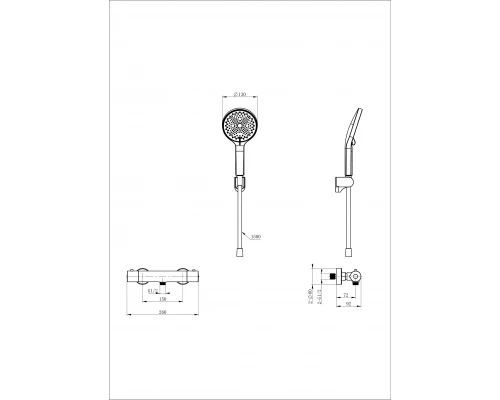 Смеситель для душа с термостатом WONZON & WOGHAND INN 3, Черный матовый (WW-B2012-A-MB)