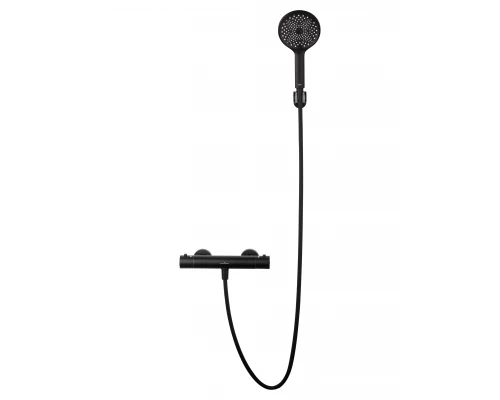 Смеситель для душа с термостатом WONZON & WOGHAND INN 3, Черный матовый (WW-B2065-A-MB)