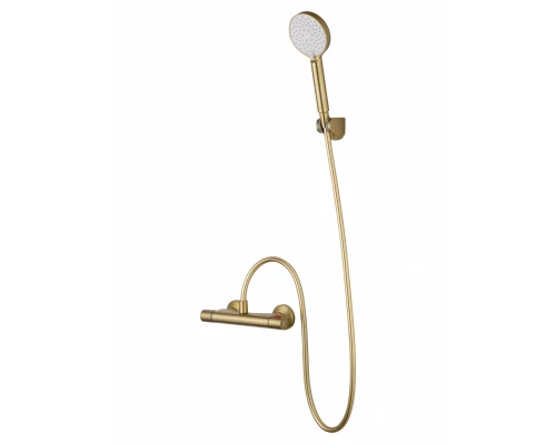 Смеситель для душа с термостатом WONZON & WOGHAND INN 5, Брашированное золото (WW-B1005-A-BG)