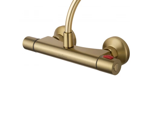 Смеситель для душа с термостатом WONZON & WOGHAND INN 5, Брашированное золото (WW-B1005-A-BG)