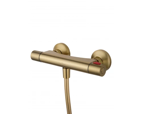 Смеситель для душа с термостатом WONZON & WOGHAND INN 5, Брашированное золото (WW-B2005-A-BG)