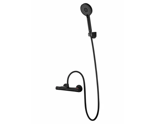 Смеситель для душа с термостатом WONZON & WOGHAND INN 5, Черный матовый (WW-B1005-A-MB)