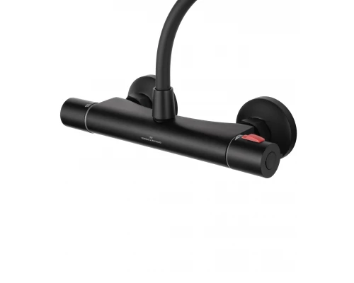 Смеситель для душа с термостатом WONZON & WOGHAND INN 5, Черный матовый (WW-B1005-A-MB)