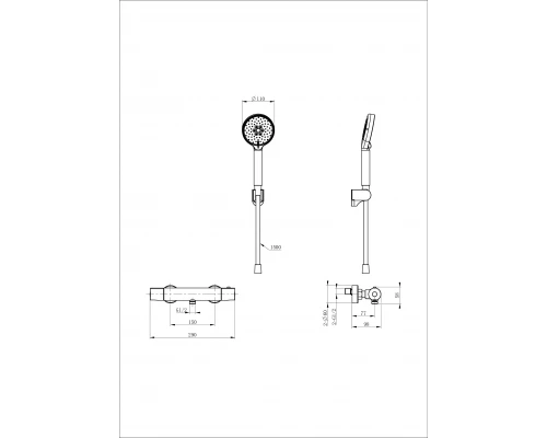 Смеситель для душа с термостатом WONZON & WOGHAND INN 6, Брашированное золото (WW-B2029-A-BG)