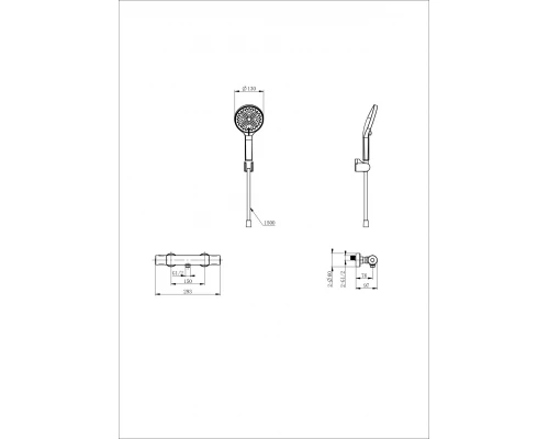 Смеситель для душа с термостатом WONZON & WOGHAND INN1, Темный графит (WW-B3013-A-BGG)