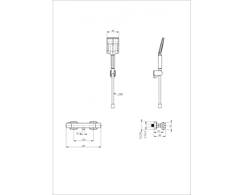 Смеситель для душа с термостатом WONZON & WOGHAND STAY 3, Хром (WW-B2062-A-CR)