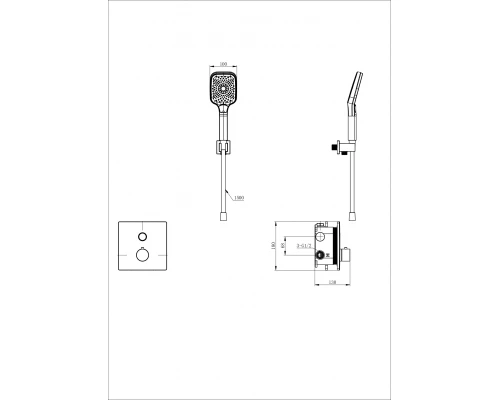 Смеситель для душа с термостатом встраиваемый WONZON & WOGHAND, Брашированное золото (WW-D1017-B-BG)