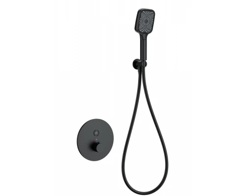 Смеситель для душа с термостатом встраиваемый WONZON & WOGHAND, Черный матовый (WW-D1017-A-MB)