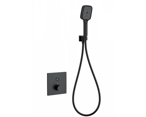 Смеситель для душа с термостатом встраиваемый WONZON & WOGHAND, Черный матовый (WW-D1017-B-MB)