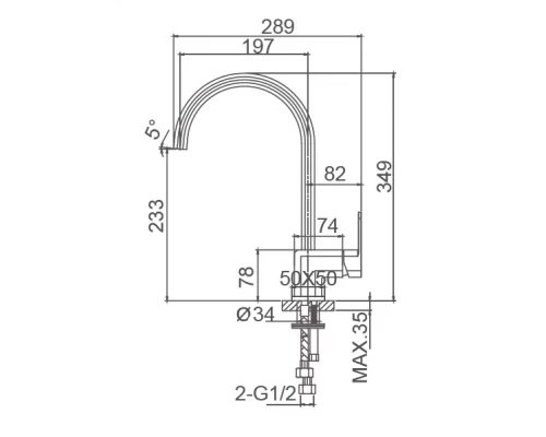 Смеситель для кухни WONZON & WOGHAND ARNIE, Хром (WW-692101-CR)