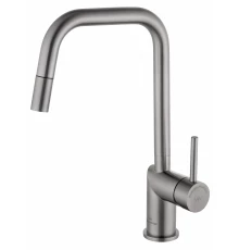 Смеситель для кухни с выдвижным изливом WONZON & WOGHAND,  Брашированный никель (WW-6018-BS)