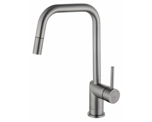 Смеситель для кухни с выдвижным изливом WONZON & WOGHAND,  Брашированный никель (WW-6018-BS)