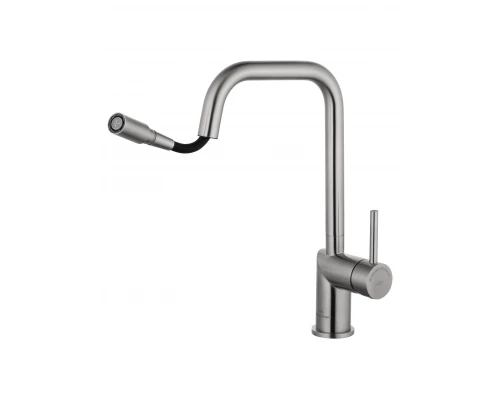 Смеситель для кухни с выдвижным изливом WONZON & WOGHAND,  Брашированный никель (WW-6018-BS)