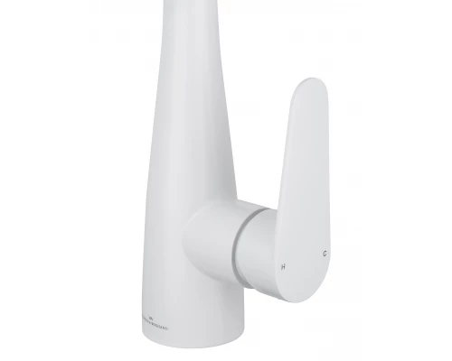 Смеситель для кухни с выдвижным изливом WONZON & WOGHAND, Белый матовый (WW-121E201B-MW)