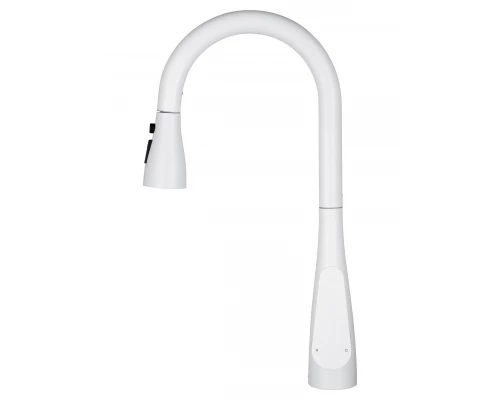 Смеситель для кухни с выдвижным изливом WONZON & WOGHAND, Белый матовый (WW-121E201B-MW)