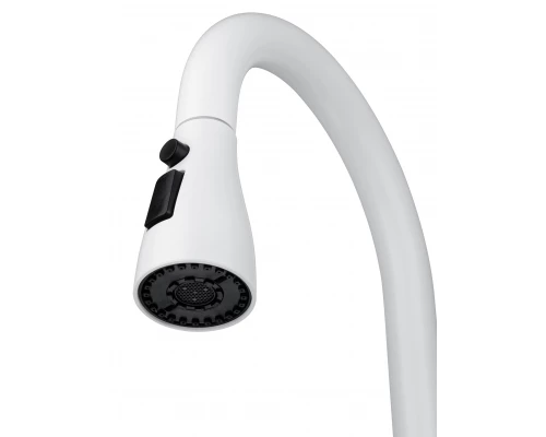 Смеситель для кухни с выдвижным изливом WONZON & WOGHAND, Белый матовый (WW-121E201B-MW)