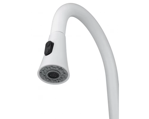 Смеситель для кухни с выдвижным изливом WONZON & WOGHAND, Белый матовый (WW-121E201L-MW)