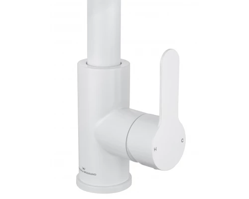 Смеситель для кухни с выдвижным изливом WONZON & WOGHAND, Белый матовый (WW-121E201L-MW)